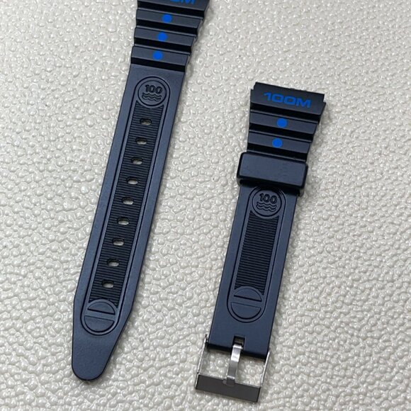 Hadley-Roma 19mm Black Rubber Diver Watch Strap, Pin Buckle, Fits Ironman MS925 - Picture 1 of 2